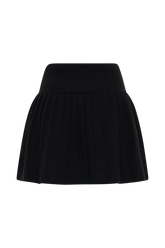 Beverly Knit Pleated Mini Skirt - Black